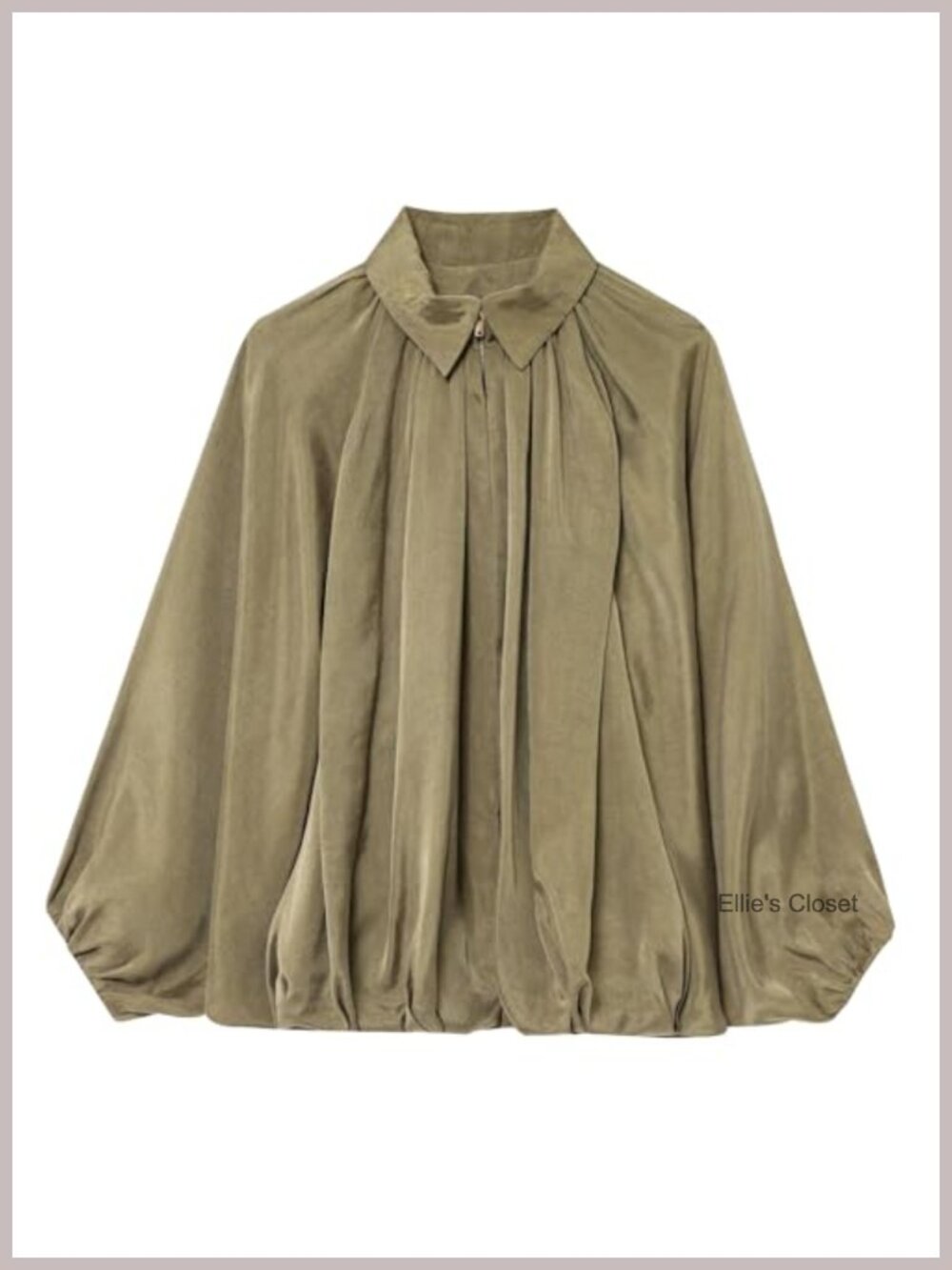 Women's Lightweight Puffed Bomber Jacket Oversized Zip Up Casual